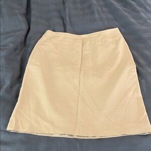 Ann Taylor LOFT Beige Neutral Classic Wool Blend Lined MIDI Skirt l Size 6